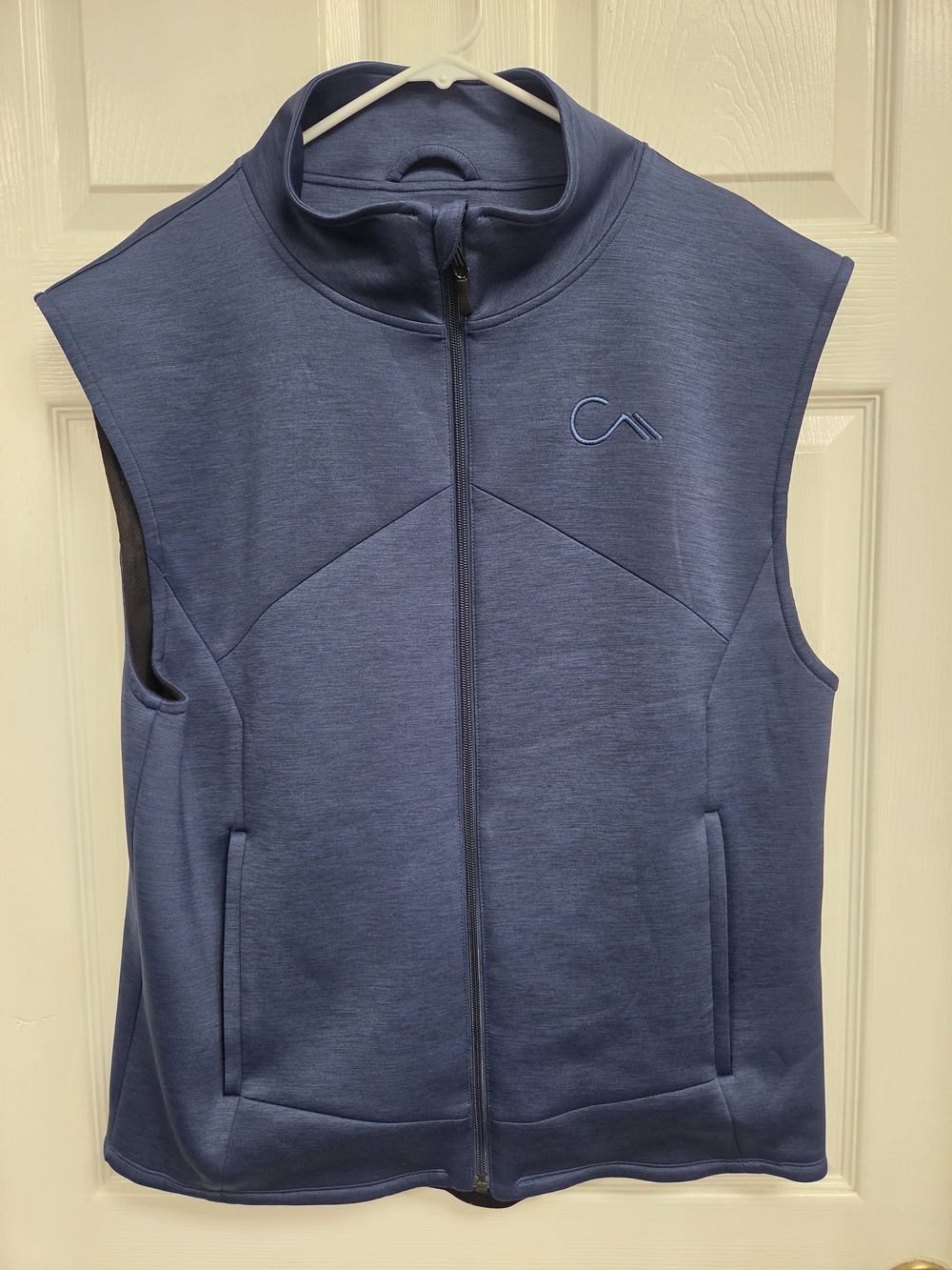 Sleeveless Zip Vest With Infinity Pockets - Blue